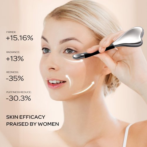 Fabludo 3-in-1 Cryo Gua Sha Facial Tools, Ice Roller Globes for Women Face and Eyes Massager, Unbreakable Stainless Steel Face Sculpting Skin Care Tools, Esthetician Supplies with Carry Case
