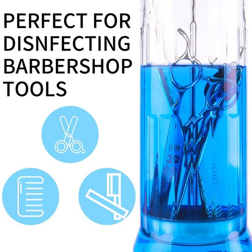 ZIBARBER Glass Disinfectant Jar, 50 Oz Large Sterilizing Jar for Manicure & Pedicure Implements, Salon Barber Tools - 11.7"H x 3.8"W