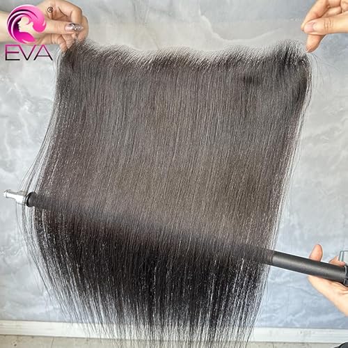SKINLIKE Real HD Lace Frontal Human Hair Pre Plucked Natural Hairline Invisible Closure Ultra Thin Swiss HD Lace Bleach Knots Closure Human Hair with Baby Hair (13x4 Hd Straight, 20 inch)