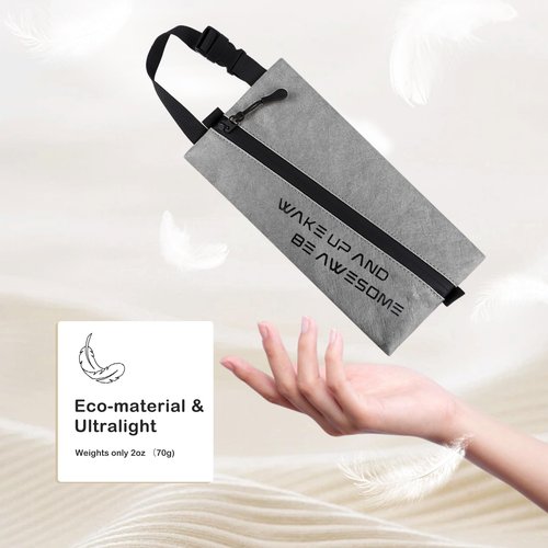 Maplerich Eco-Friendly Travel Toiletry Bag for Men & Women - Lightweight Waterproof Cosmetic Bag, Small Hygiene Organizer for Toiletries， Wet Bag, Perfect for Travel, Gym, or Daily Use (Grey)