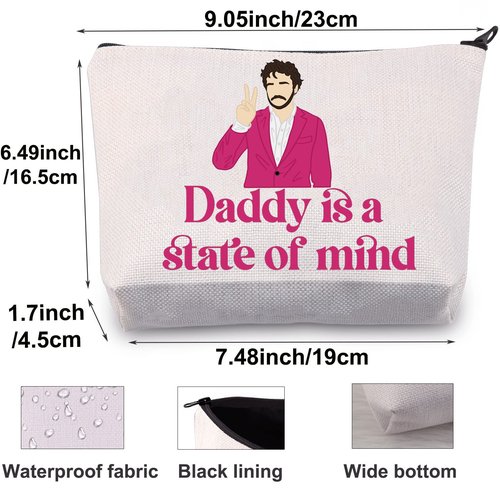 BWWKTOP Daddy Cosmetic Makeup Bag Actor Movie Fans Gifts Daddy Is A State Of Mind Makeup Zipper Pouch Bag Actor Quote Merchandise (Daddy Is State)