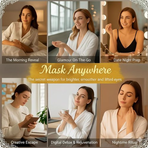 SPRINGSKY Under Eye Patches,Lace Eye Mask for Puffy Eyes and Dark Circles,Collagen Skin Care Products,Hydrating,Smoothing,Anti-Aging Eye Patch for Under Eye Bags（24 Pairs）