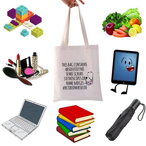 WCGXKO Nurse Retirement Gift Funny Tote Bag for Retired Nurse Gift Coworker Retirement Gift (RETIRED NURSE2)