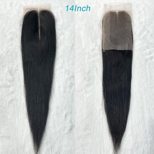 WIGHUB 2x6 Hd Lace Closure Straight Indian Virgin Human Hair,18Inch Middle Part Pre Plucked Natural Hairline Transparent Swiss Lace Closure Human Hair
