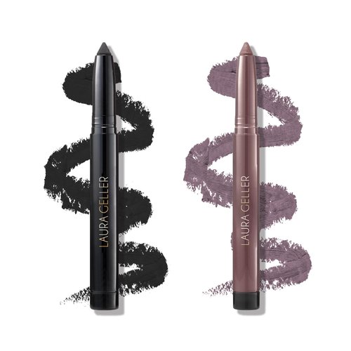 LAURA GELLER NEW YORK Kajal Longwear Kohl Eyeliner Pencil Duo, Soft Black + Smoky Plum