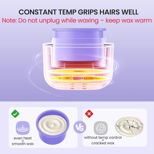 AUZEAL Face Wax Kit for Women, Lip Facial Waxing Kit with 26 Wax Sticks, 100g Waxing Beads, Long Lasting Facial Hair Removal, USB Fast Heat, Smart Constant Temp, Travel or Home Use