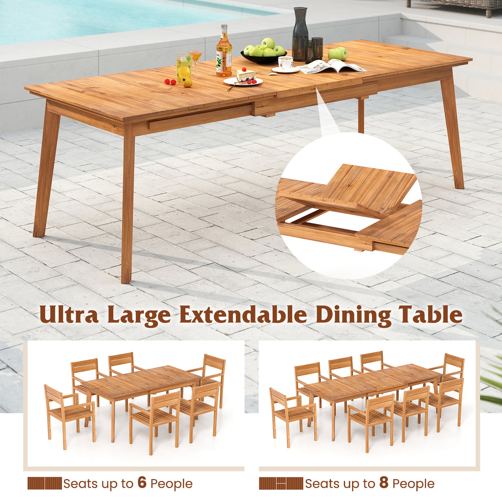 71 Inch-94 Inch 6-8 People Patio Extendable Dining Table
