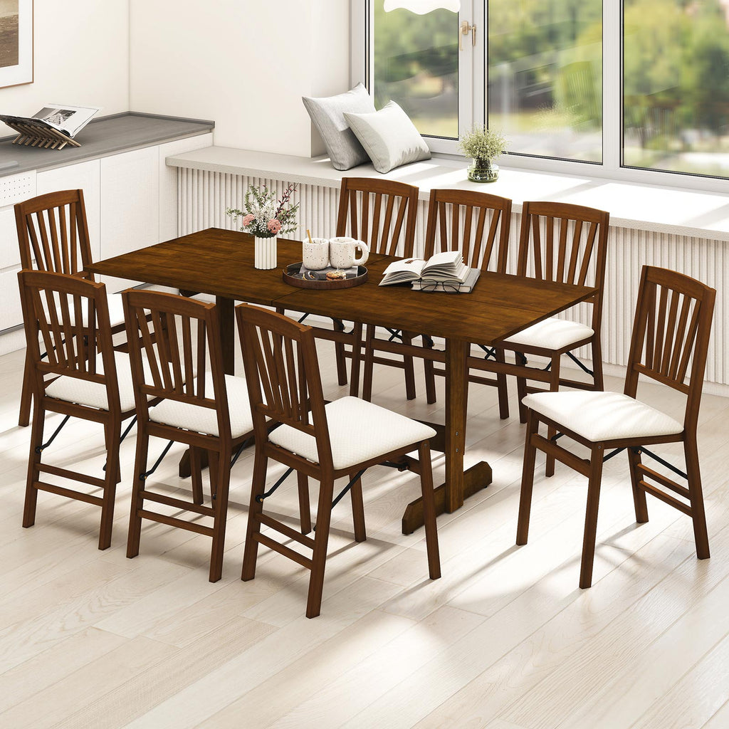 71-Inch Farmhouse Dining Table Seats 6-8, Walnut