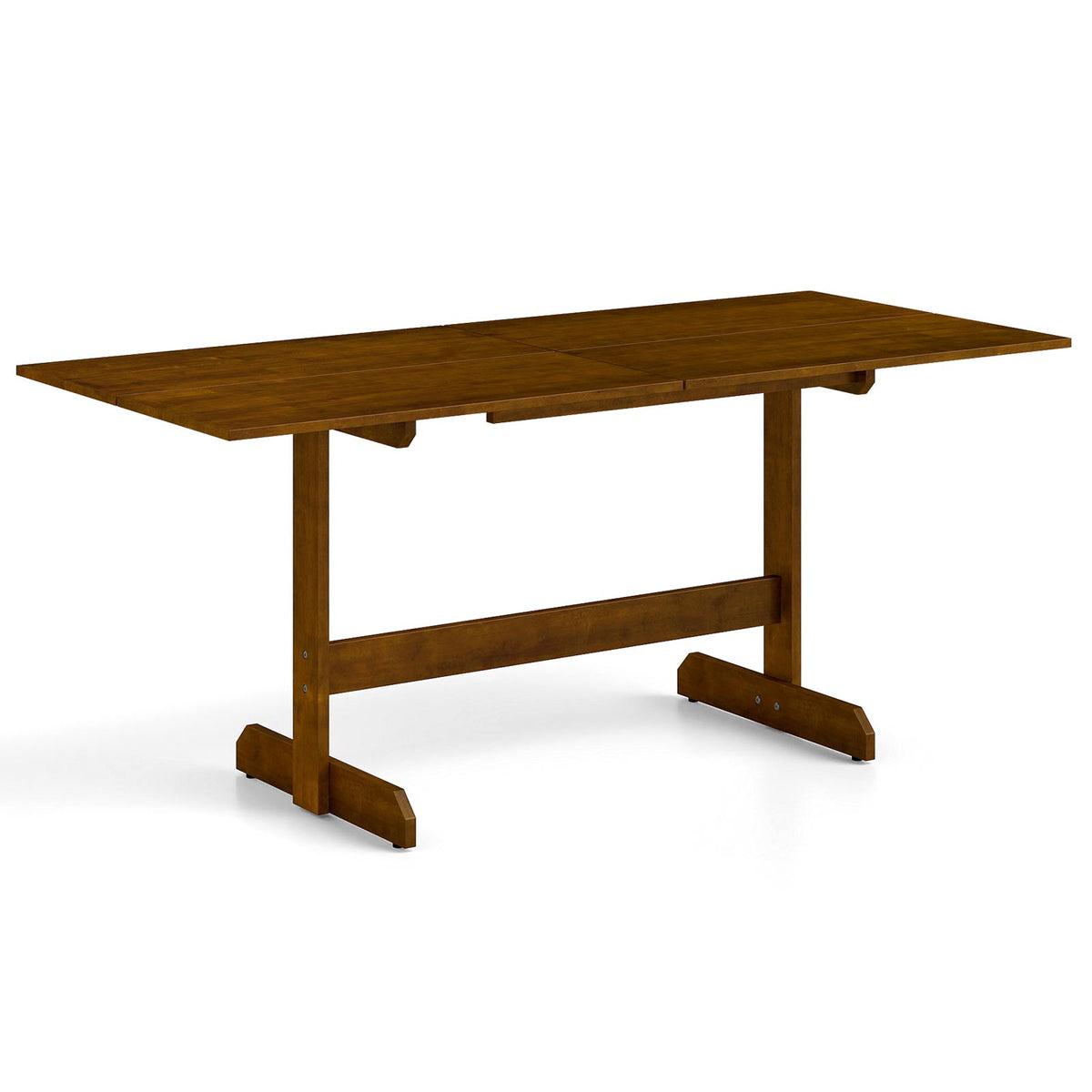 71-Inch Farmhouse Dining Table Seats 6-8, Walnut