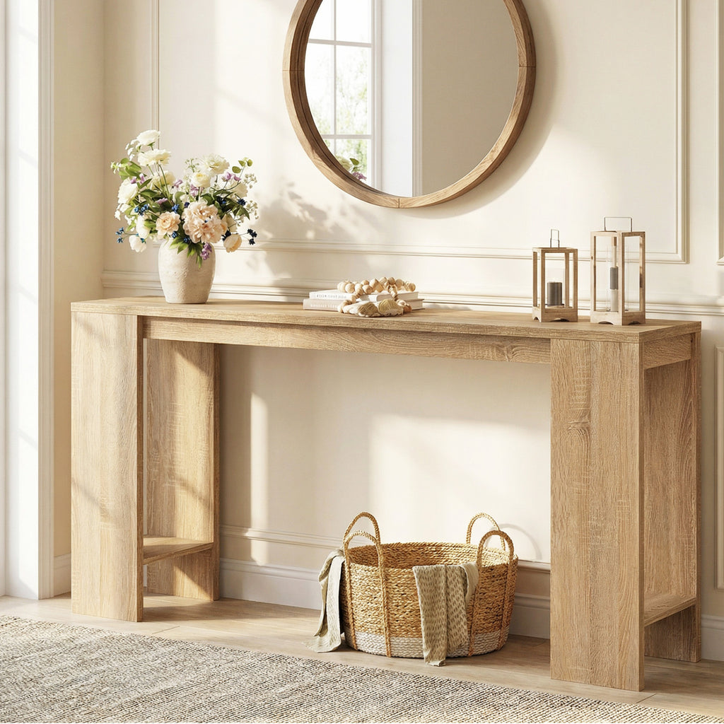 71" Console Table with Storage - Natural