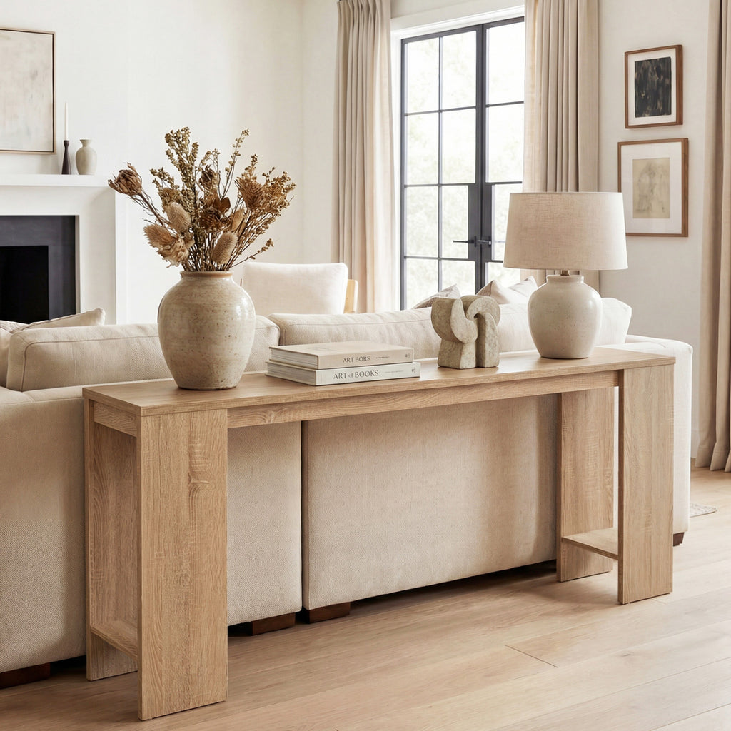 71" Console Table with Storage - Natural