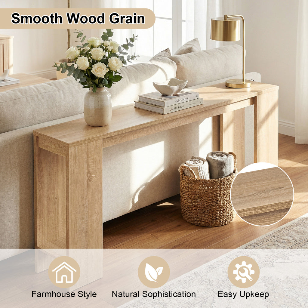 71" Console Table with Storage - Natural