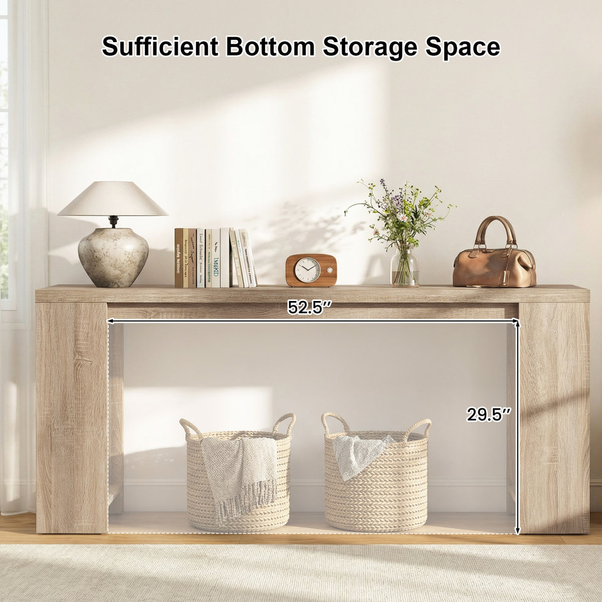 71" Console Table with Storage - Natural