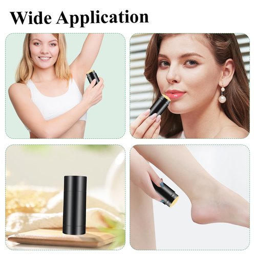 Mirrline 12 Pcs 15g/0.5oz Black Deodorant Containers Refillable Bottom Refilling Round Stick Plastic Twist Up Deodorant Bottles for DIY Chapstick Lip Balm Crayon