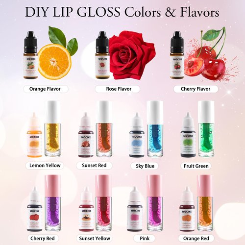 MOCIKE DIY Lip Gloss Making kit for Girl Gifts - 37 PCS DIY Lip Gloss kit Make Your Own Lip Gloss