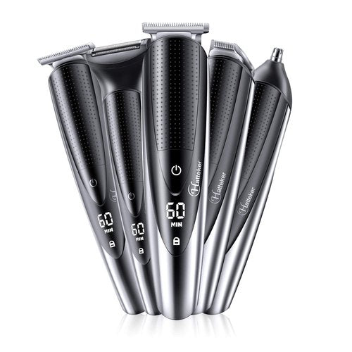 Hatteker Mens Beard Trimmer Grooming kit Hair Trimmer Mustache Trimmer Body Groomer for Nose Ear Facial Hair Cordless Waterproof 5 in 1