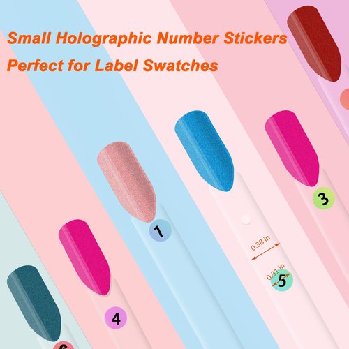 Fan-Shaped Nail Swatch Sticks with Number Stickers, Nail Practice Sticks, Color Display Wheel, Sample Tips (Transparent-50pcs)
