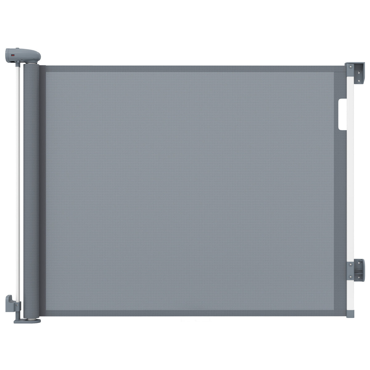 Retractable Baby and Dog Gate 71 Inches Wide, 33.5 Inches Tall, Gray with Safety Lock