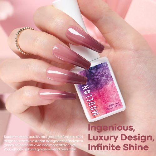 modelones 8Pcs Color Changing Gel Nail Polish and Base & Top Coat Set
