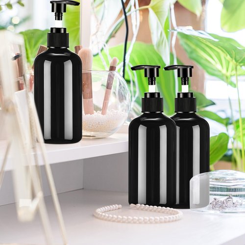 CroBlissful 24 Pcs Empty Plastic Pump Bottles 8oz Refillable Lotion Pump Bottle Containers with Black Dispenser for Shampoo, Conditioner, Face Cream, Massage Oil, Liquid Soap
