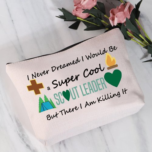 JYTAPP Scout Novelty Makeup Bag Troop Leader Gift I Never Dreamed I'd Grow Up To Be a Scout Leader Cosmetic Pouch