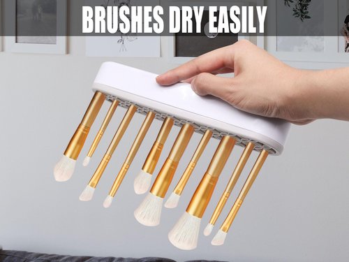 GDFYMI 1Pcs Silicone Makeup Brush Holder Stand Light Grey Make Up Brush Organizers Makeup Brushes Holder Organizer for Painting Pen Brushes Nail Clippers Drill Pens Ruler Sewing Craft Tools