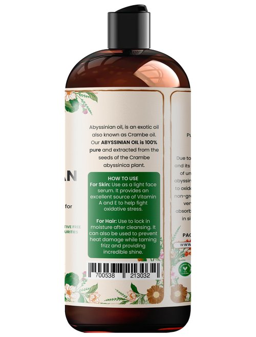 Oslove Organics 100% Pure Abyssinian oil 12 oz Use for Hair and Skin | Smooth Shiny Hair | Softens and Moisturizes Skin