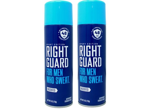 Right Guard Sport Unscented Aerosol Antiperspirant Spray 6 oz (Pack of 2)
