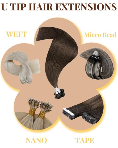 Hetto K Tip Hair Extensions Real Human Hair Black Utip Hair Extensions Human Hair Jet Black Ktip Human Hair Extension Straight Fusion 16 Inch 50s 50g