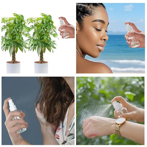 Xolaawa Small Spray Bottle, Clear Empty Mini Travel Plastic Bottle. Premium spray bottles for perfumes and cosmetics. 2 * 1oz, 2 * 1.7oz. (4 Pack)