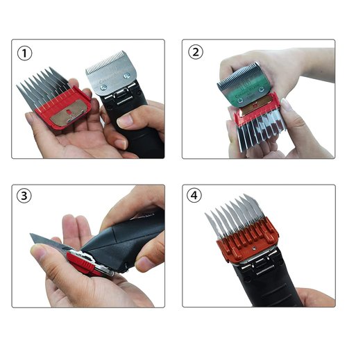 Animal Stainless Steel 5 Color Dog Guide Comb Set,Cutting Length 1/8"-5/8" for 10#/15#/30# A5 Detachable Blade,Compatible with Andis, Oster A5, Wahl KM Series Clipper Guards