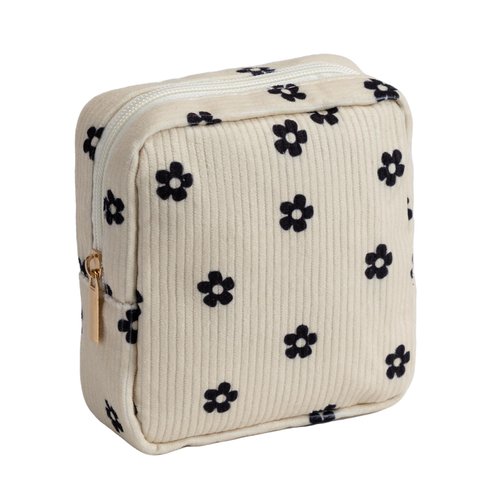 OZAOZ Makeup Bag for Purse Small Cosmetics Bag Corduroy Cute Cosmetic Pouch for Women (2PC Plum blossom)