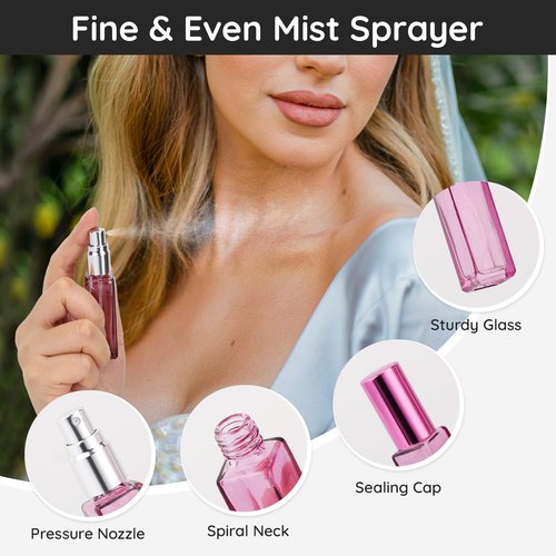 Segbeauty Travel Atomizer, 6pcs 10ML Glass Perfume Sprayer Set with Gift Box, Empty Travel Cologne Dispenser Mini Spray Bottle for Perfume Toiletries Cosmetic