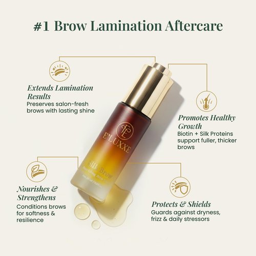 SilkBrow by E’Luxxe – Luxury Eyebrow Growth & Conditioning Oil with Castor & Apricot Oils, Biotin & Silk Proteins – Nourishing Elixir for Softer, Healthier Brows & Post-Lamination Care (15ml)