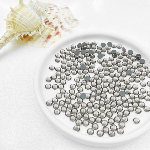 Mulutoo 400Pcs Hotfix Rhinestones Bulk, Crystal Clear AB Rhinestones for Crafts Clothes DIY Decoration,SS30,6-6.2MM(XS002 - Transparent Gray)