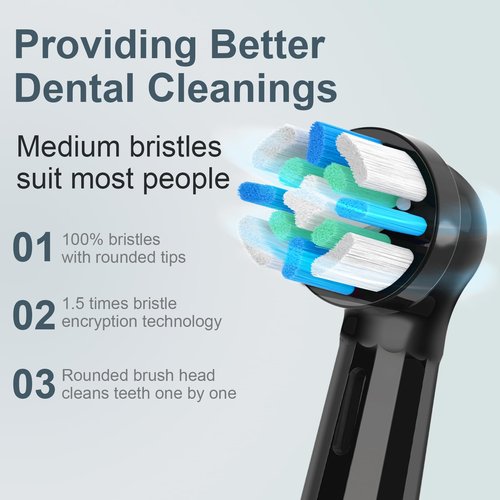 10 Pcs IO Replacement Heads Compatible with Oral B IO 2/3/4/5/6/7/8/9/10/Deep Clean Series Electric Toothbrushes, Medium Softness Brush Heads Compatible with Oral B iO (Black/White)