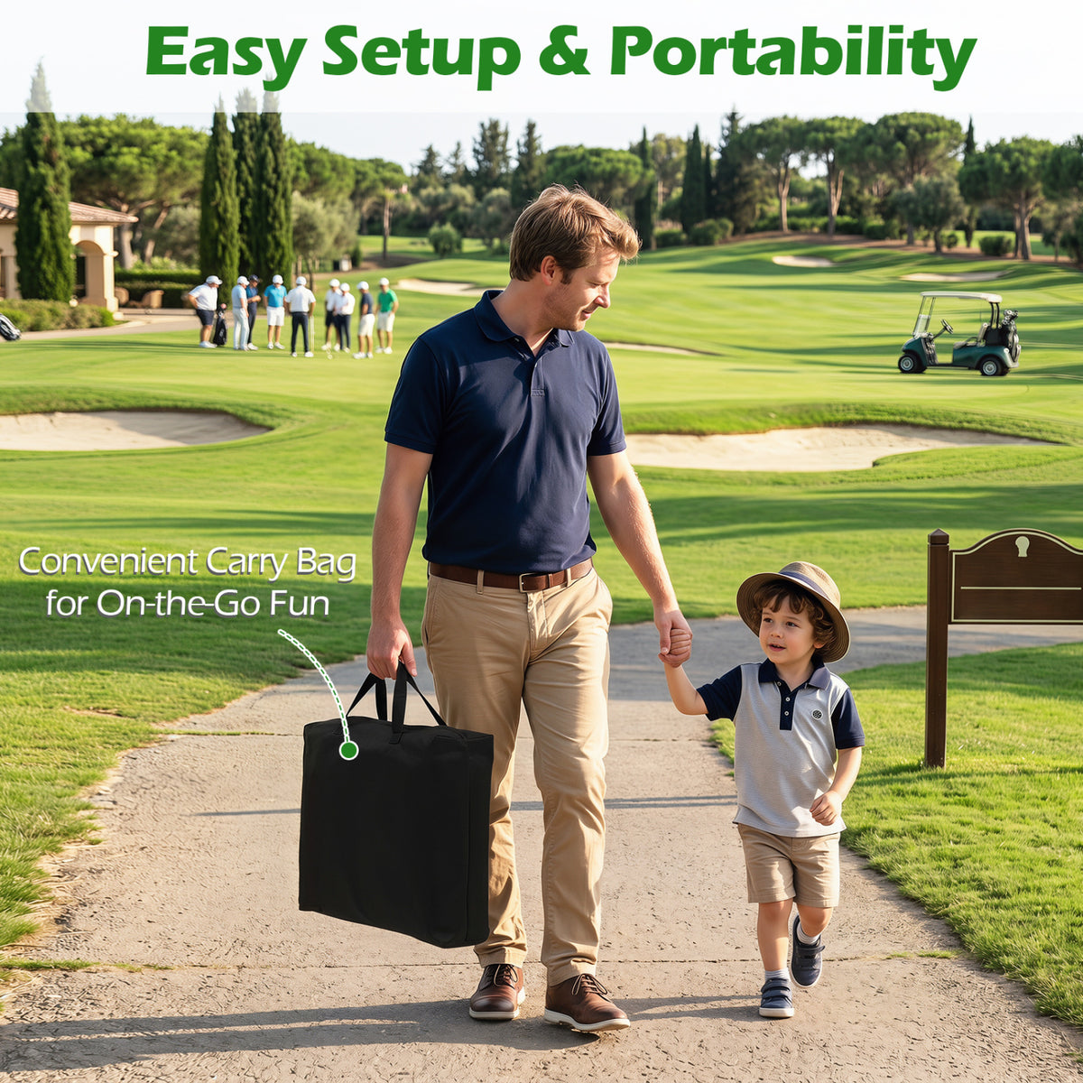 Golf Chipping Game Set with Adjustable Clubs - Indoor & Outdoor Family Fun