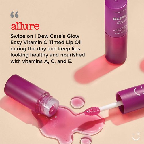 I DEW CARE Vitamin To Glow Pack + Glow Easy Vitamin C Tinted Lip Oil Gloss with Jojoba Seed Oil Bundle