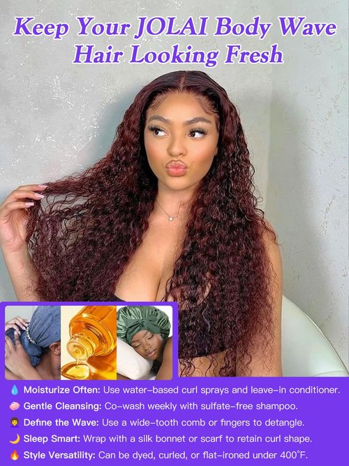 Water Wave 1B/Burgundy Red Human Hair Bundles 12 Inch, Wet and Wavy Ombre Burgundy Highlight Skunk Stripe Red Curly Bundles, Balayage Bundles Sew In Weave 12A 100% Brazilian Raw Virgin Hair, Single