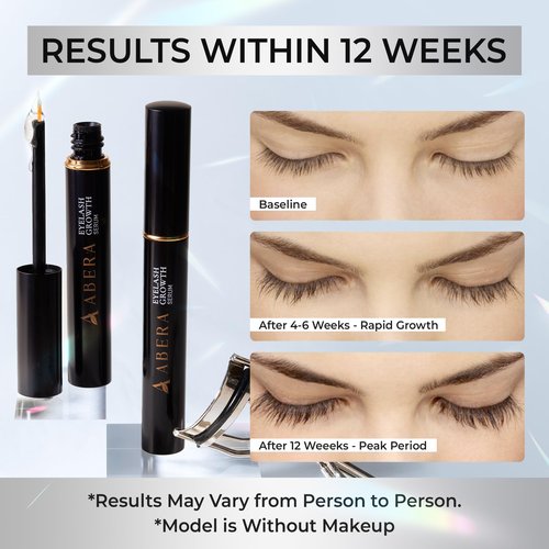 Abera Misan Eyelash Growth Serum – Natural Lash Booster with Red Ginseng, Biotin & Omega 3-6-9 – Fuller, Longer, Thicker Lashes – Safe for Sensitive Eyes (1 Box)