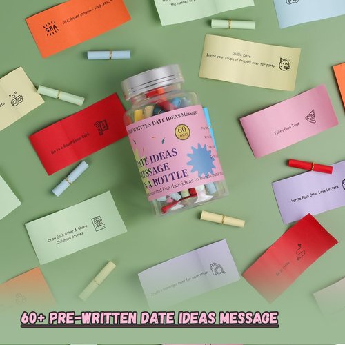 HSXIANG Date Ideas Message in a Bottle,Date Night Ideas,Valentine's Day Gift Birthday Gift for Boyfriend Girlfriend,Bridal Shower Gifts for Newlyweds Bride and Wedding Ideas.