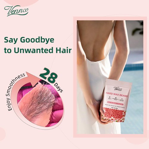 VENNCO Hard Wax Beads 2-Pack, 1lb Aloe Hard Wax Beads for Coarse Hair Full Body + 1lb Cherry Blossom Hard Wax Beads for Sensitive Skin, Perfect for Facial, Eyebrows, Arms, and Brazilian