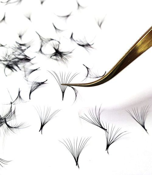 1000 Premade volume fans Mixed lengths 9-16mm loose Fans C, D Curl. Handmade eyelash extensions supplies Russian volume lash Wispy promade fan 4D 5D 6D 7D 8D 9D 10D (10D 0.07 - Curl D)