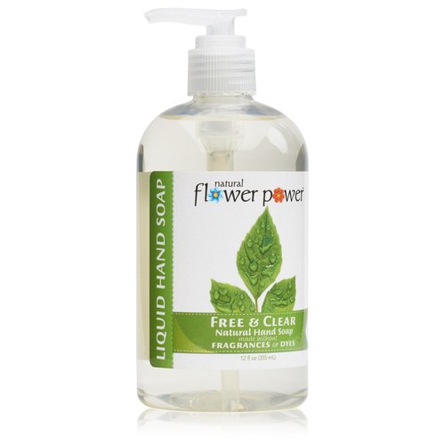 Natural Flower Power Liquid Hand Soap – Plant-Derived and Bio-Based Formula – Sulfate-Free, pH-Balanced, Vegan – 3 Pack - Free & Clear Unscented – 3 x 12 oz