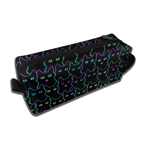 Cute Cat Silhouettes Makeup Bag For Women, Portable Cosmetic Bag Zipper Pouch Travel Toiletry Organizer Bag