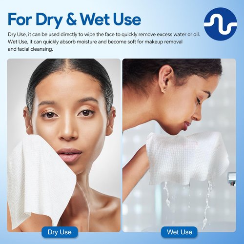 Ultra-Soft Disposable Face Towel - 50 Count/Box, 10" x 12", Biodegradable Towel, Superior for Sensitive Skin Face Towelette, Personal Hygiene (200 Count (4 Boxes))