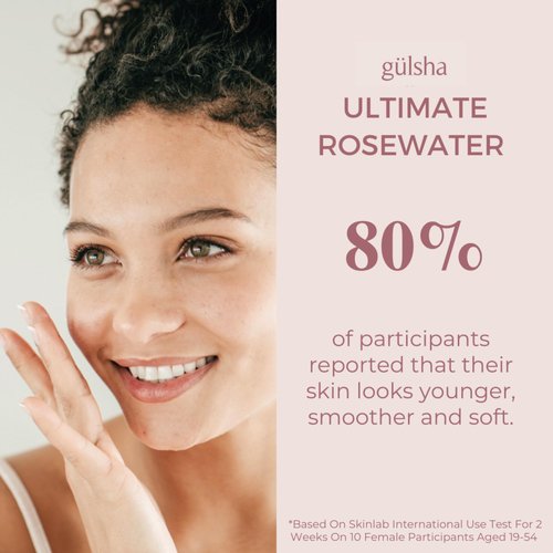 GULSHA ULTIMATE ROSEWATER, Natural Rosa Damascena Flower Water, Cleanses, Nourishes and Tones Skin, Restores Radiance to Your Skin, Free from Chemicals, 100% Natural Glow Rose Essence, 200ml/6.76fl oz