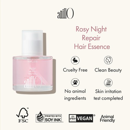 ANILLO Rosy Night Repair Essence Set - Shampoo and Hair Treatment for Damaged, Dyed, and Frizzy Hair, Ceramide and Peptide Complexes, Vegan and Paraben-Free Haircare