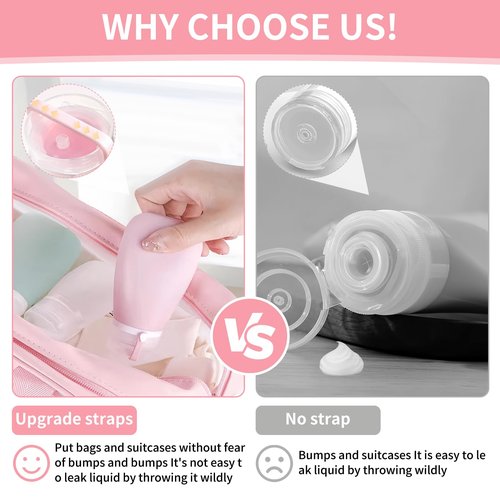 starfa lab 4 Pack 1oz Silicone Travel Bottles Leak Proof Squeeze Bottles For Toiletries Shampoo Conditioner Lotion Salad Dressing Travel Size Containers