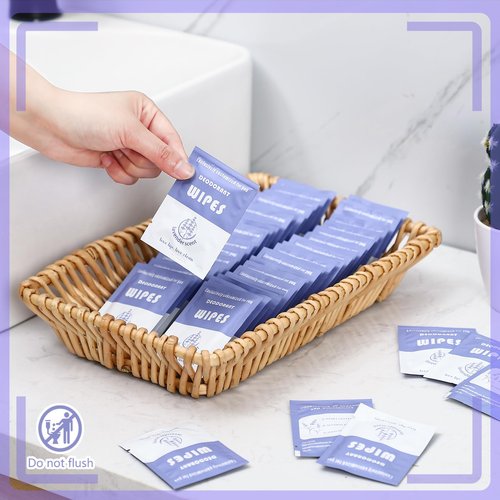 Timgle 200 Count Deodorant Wipes Bulk Individually Wrapped Travel Size Wipes for Men Women Body Underarm Deodorant Remove Sweat Sports Travel Clean Skin Daily Use Female Male(Purple)